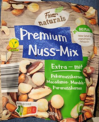 Premium-Nussmix - Extra mit Mandeln, Cashew-, Para-, Pekan-, Macadamia-Nusskernen