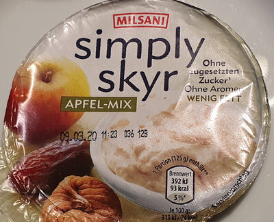 simply skyr Apfel-Mix front packaging