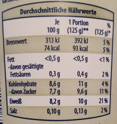 simply skyr Apfel-Mix nutrition facts table