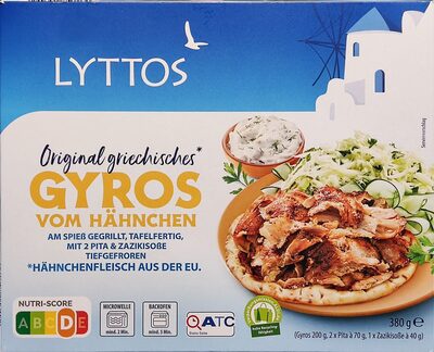 Gyros vom Hähnchen mit 2 Pita & Zazikisoße