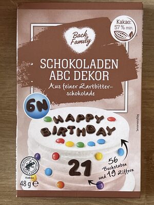 Schokoladen ABC Dekor