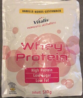 VitalisWhey Protein Vanille-Kokos front packaging