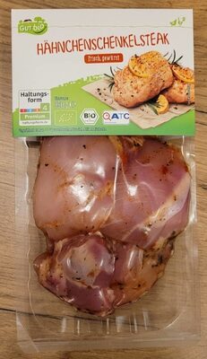 Hähnchenschenkelsteak front packaging
