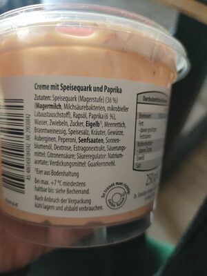 ALDI WONNEMEYER Herzhafte Crème Paprika Aus der Kühlung 1.49€ 250-g-BecheR 1kg 5.96€ ingredients label