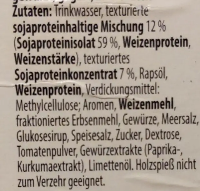 Unknown ingredients label