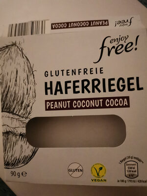 Glutenfreie Haferriegel Peanut Coconut Cocoa
