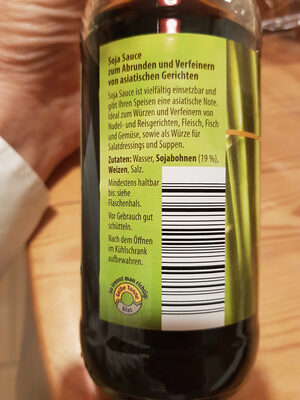 Soja Sauce ingredients label