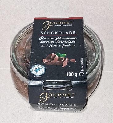 Ricotta-Mousse mit dunkler Schokolade & Schokoflocken front packaging