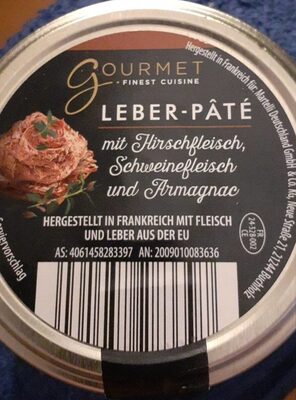 Leberpâté mit Hirschfleisch Schweinefleisch und Armagnac front packaging