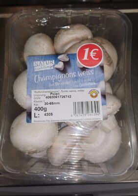Champignons weiss front packaging