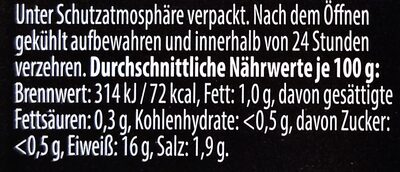Argentinische Rotgarnelen nutrition facts table