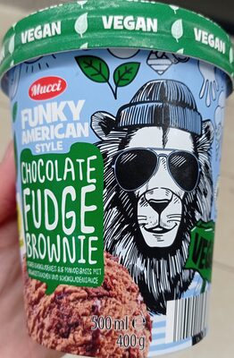 Funky American Ice Cream - Vegan Chocolate Fudge Brownie front packaging