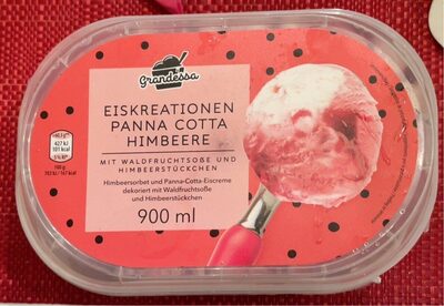 Eiskreation Panna Cotta & Himbeere