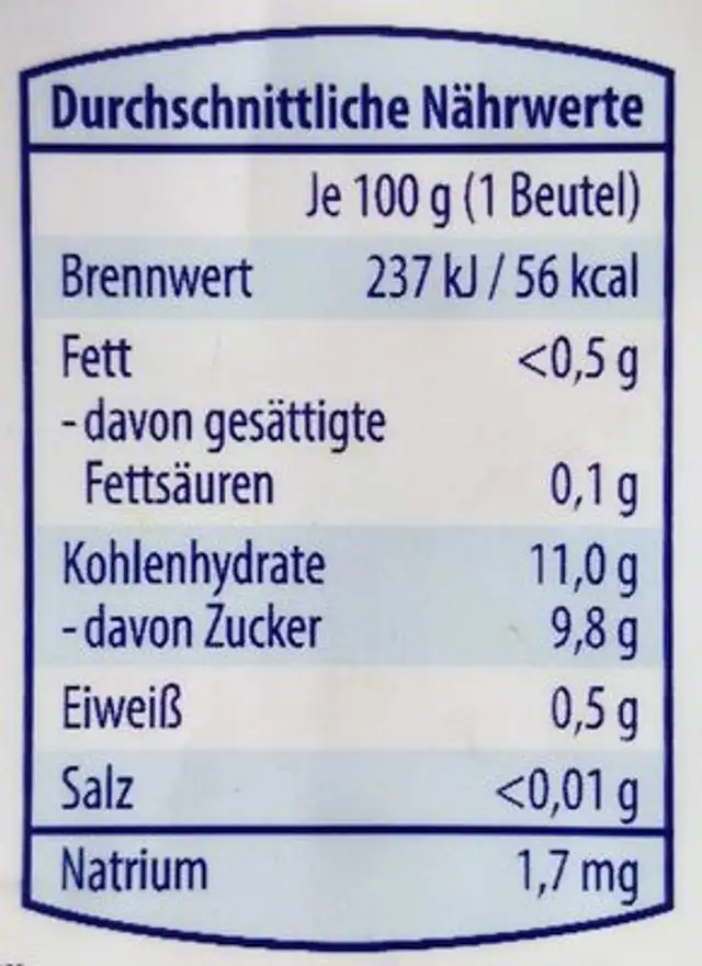 Bio-Fruchtpüree - Apfel-Birne-Aprikose nutrition facts table