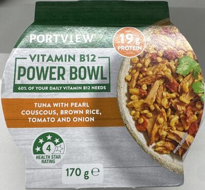 VITAMIN B12 POWER BOWL TUNA WITH PEARL COUSCOUS, BROWN RICE, TOMATO AND ONION