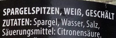 Spargel-Spitzen ingredients label