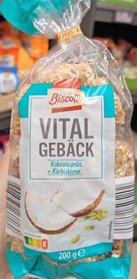 Vitalgebäck Kokosraspeln + Kürbiskerne