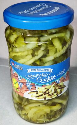Wurstsalat-Gurken in Streifen front packaging