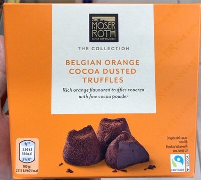 Belgian orange cocoa dusted truffles