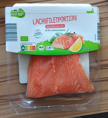 Bio-Lachsfiletportion mit Haut