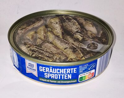 Geräucherte Sprotten in Rapsöl mit Thymian-Zitronengeschmack