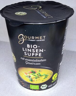 Bio-Linsensuppe mit orientalischen Gewürzen front packaging
