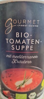 Bio-Tomatensuppe mit mediterranen Kräutern front packaging