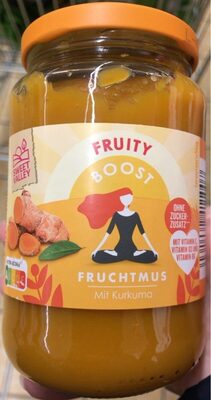 Fruity Boost Fruchtmus mit Kurkuma front packaging