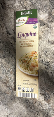 Linguine with organic durum wheat semolina macaroni product