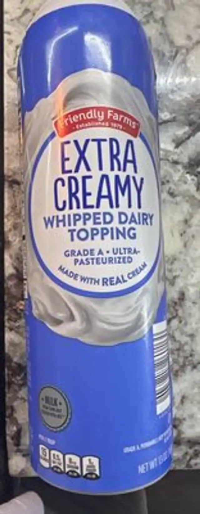 Whipped Dairy Topping front packaging