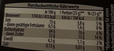 Premium-Dominosteine - Bratapfelgeschmack nutrition facts table