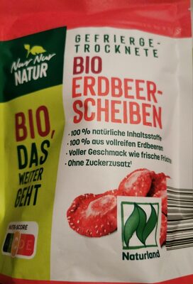 Bio-Erdbeerscheiben gefriergetrocknet