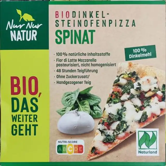 Bio-Dinkel-Steinofenpizza - Spinat front packaging