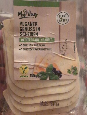 Veganer Genuss in Scheiben - Mediterrane Kräuter front packaging
