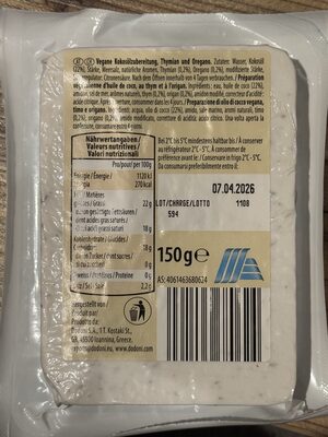 Pflanzlicher girtengenuss ingredients label