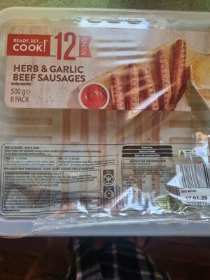 Herb And Garlic Beef Sausages