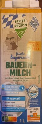 Frische bayerische Bauernmilch, 3,8 % Fett
