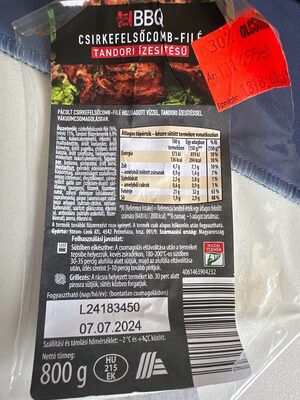 BBQ Csirkefelsőcomb-filé, Tandori Ízesítésű