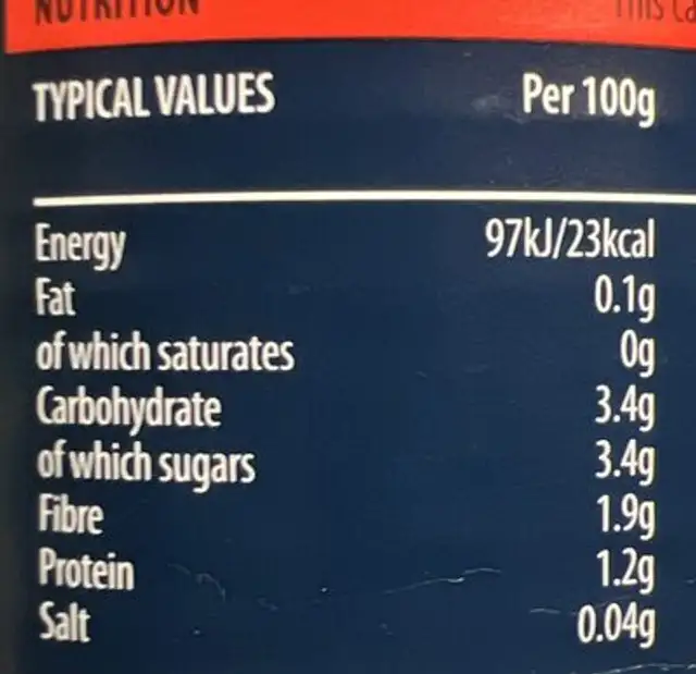 cherry tomatoes in rich tomatoe juice nutrition facts table