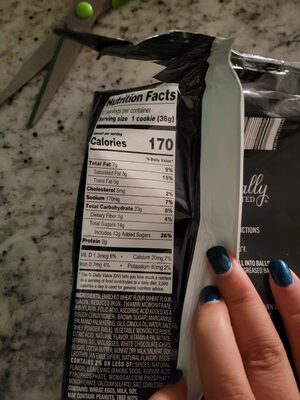 Gingerbread White Chocolate Chip Cookie Dough nutrition facts table