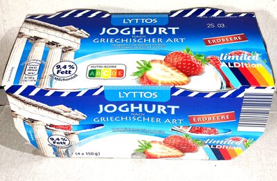 Joghurt Griechischer Art Limited Aldition - Erdbeere front packaging