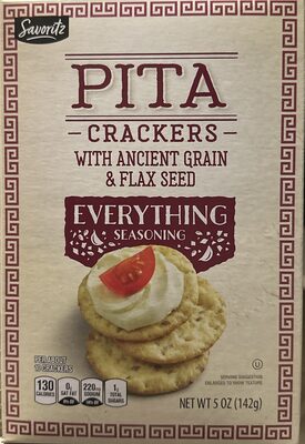 Pita Crackers With Ancient Grain & Flax Seed Everthing Seasoning