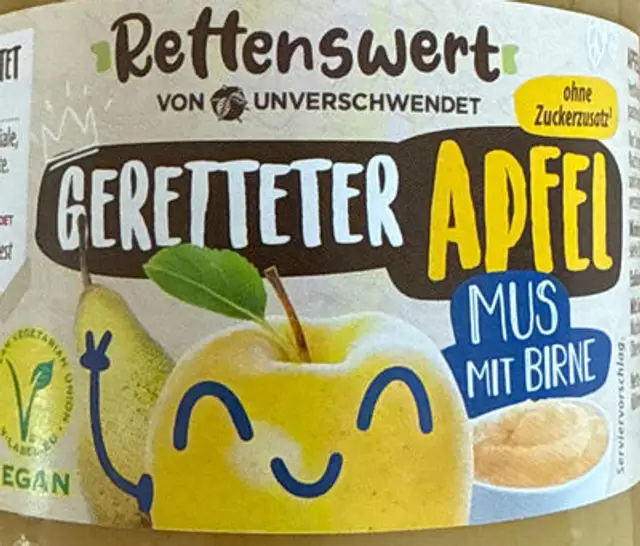 Apfelmusmus mit Birne front packaging