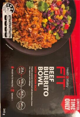 Beef Burrito Bowl front packaging