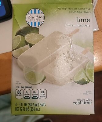Lime frozen fruit bars