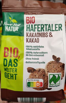 Bio-Hafertaler Kakaonibs & Kakao front packaging