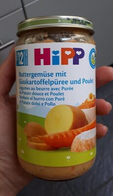 Légumes au beurre avec Purée de Patate douce et Poulet