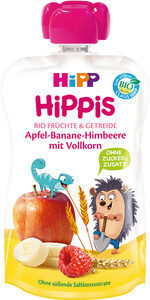 Hippis Apfel-banane-himbeere Mit Vollkorn front packaging