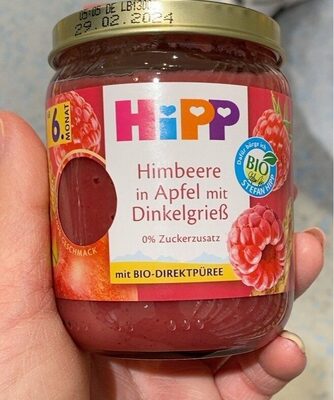 Hipp himbeere in Apfel mit DinkelgrieB