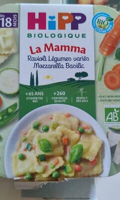 Ravioli légumes variés mozzarella basilic